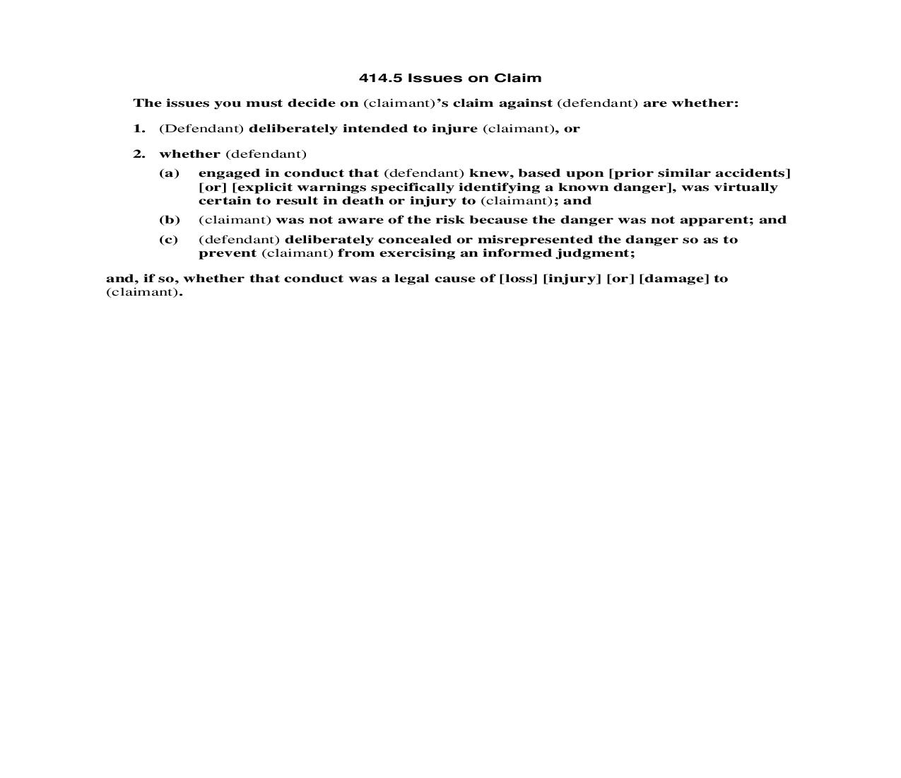 414.5 Issues on Claim | Pdf Doc Docx | Florida_JI