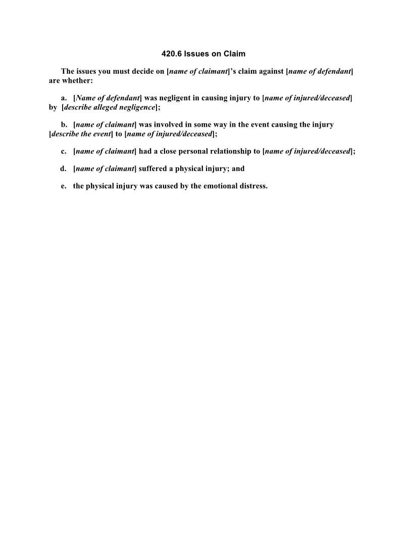 420.6 Issues On Claim | Pdf Docx | Florida_JI