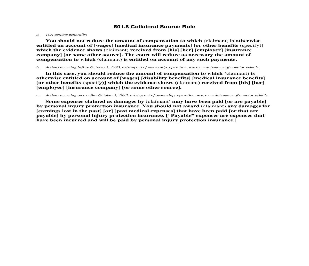 501.8 Collateral Source Rule | Pdf Doc Docx | Florida_JI
