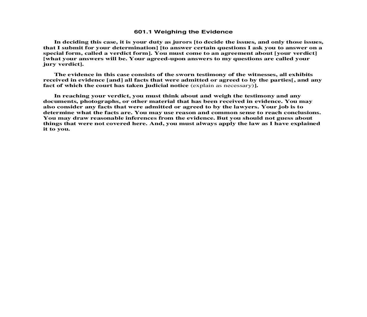 601.1 Weighing the Evidence | Pdf Doc Docx | Florida_JI