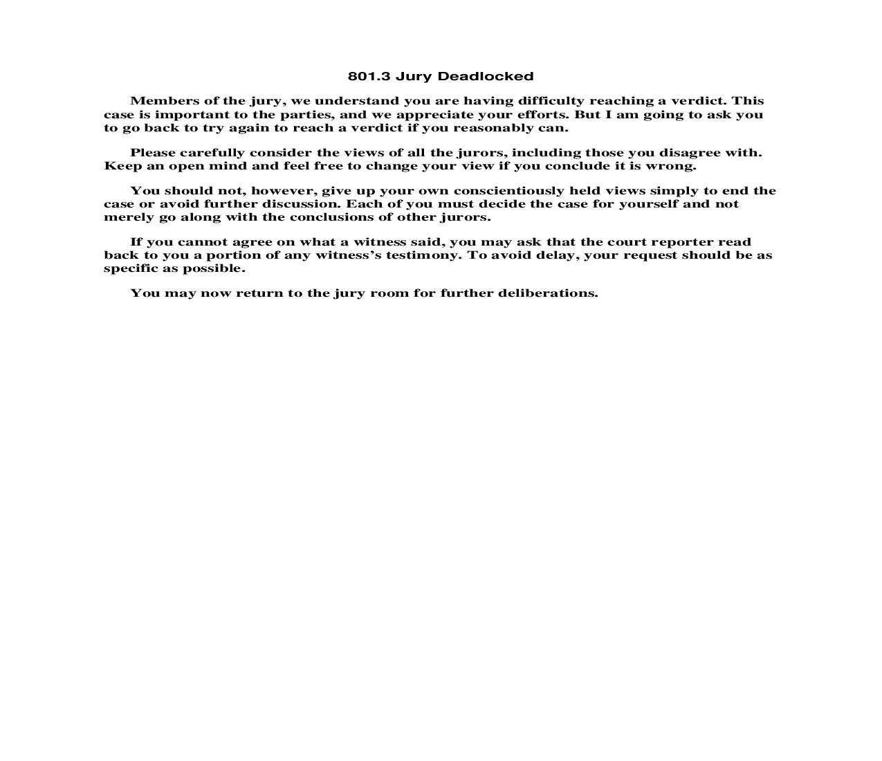 801.3 Jury Deadlocked | Pdf Doc Docx | Florida_JI