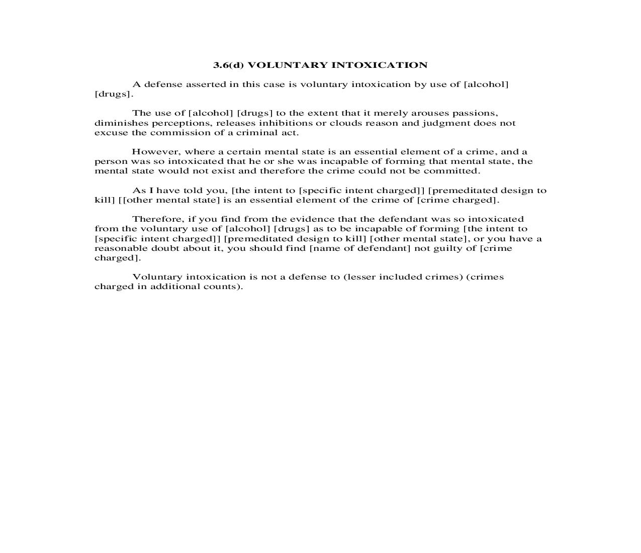 3.6(d). Voluntary Intoxication | Pdf Doc Docx | Florida_JI