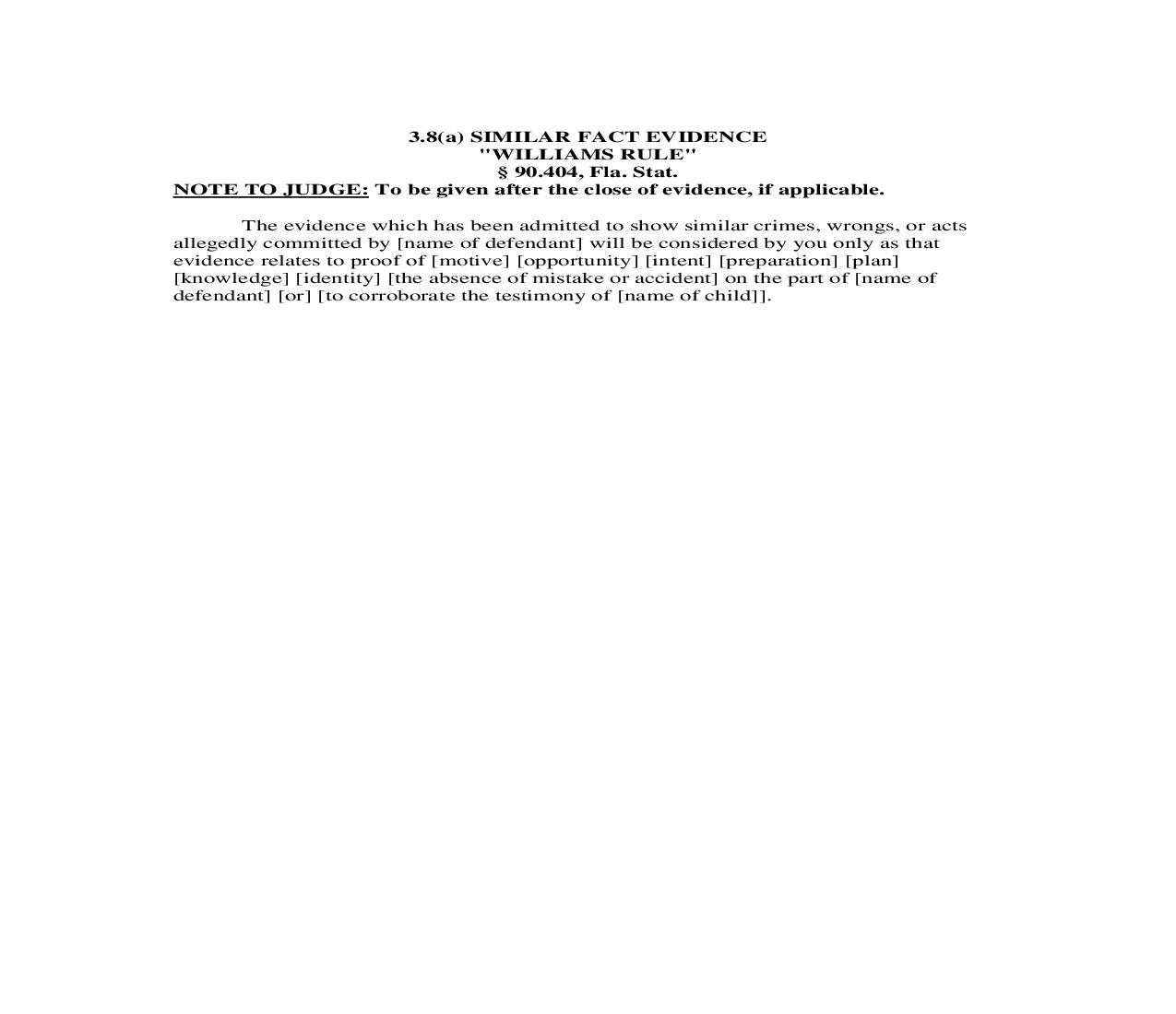 3.8(a). Similar Fact Evidence | Pdf Doc Docx | Florida_JI