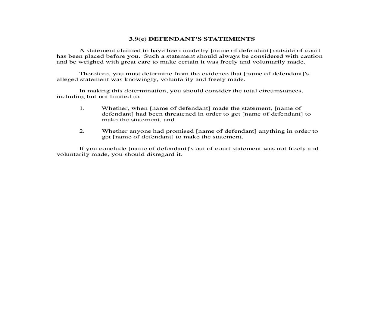 3.9(e). Defendant's Statements | Pdf Doc Docx | Florida_JI