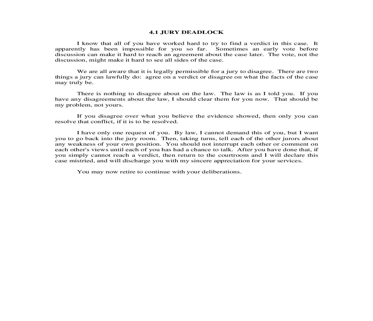 4.1. Jury Deadlock | Pdf Doc Docx | Florida_JI