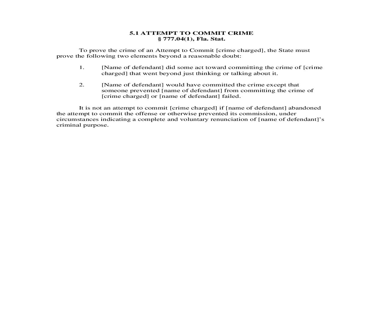 5.1. Attempt To Commit Crime | Pdf Doc Docx | Florida_JI