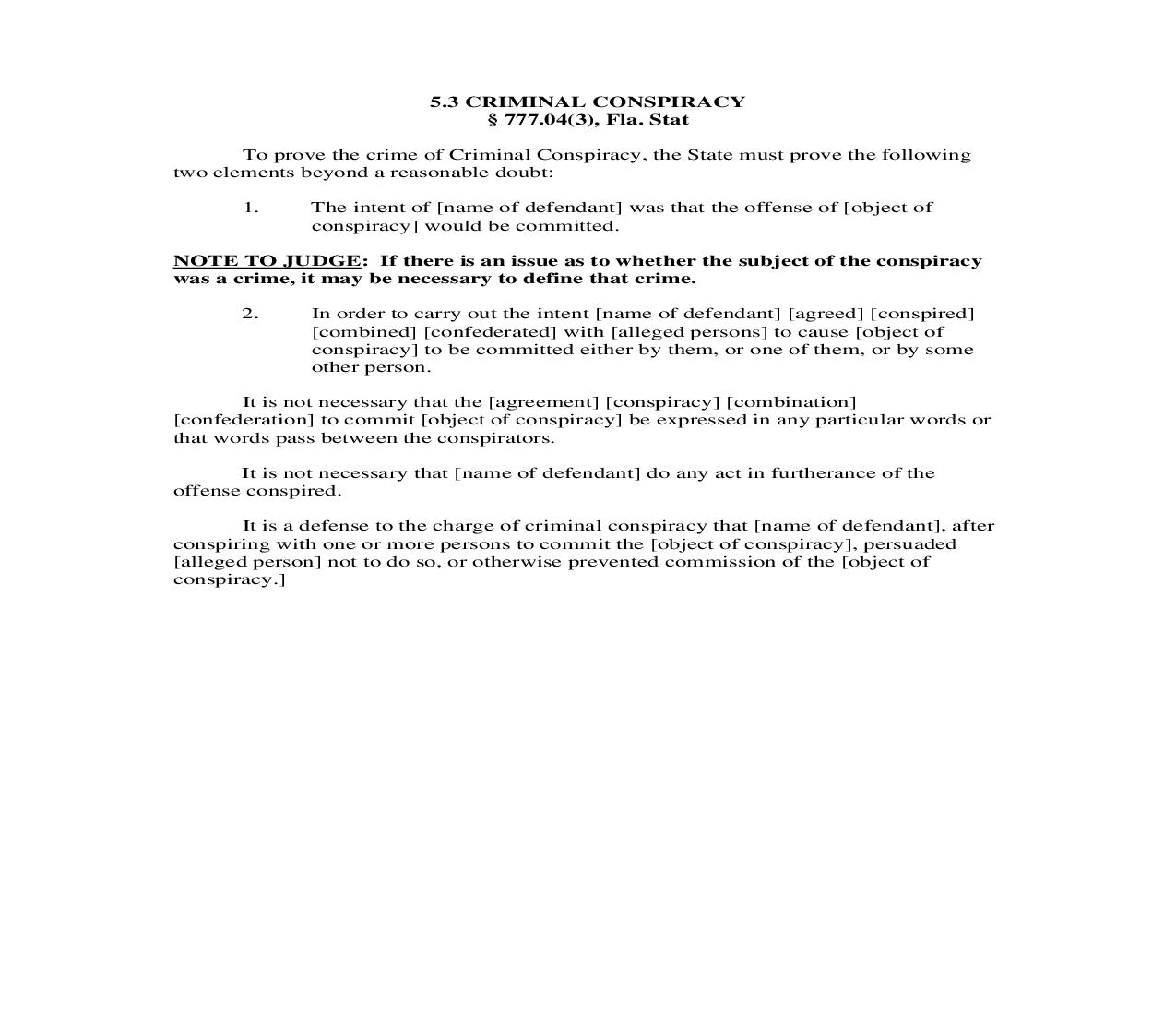 5.3. Criminal Conspiracy | Pdf Doc Docx | Florida_JI