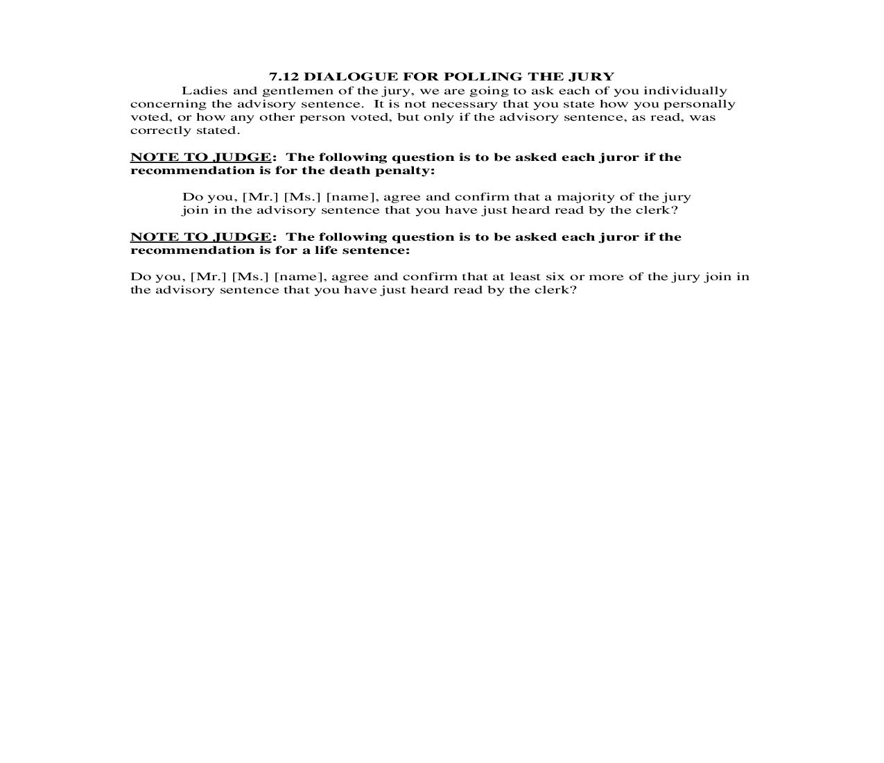 7.12. Dialogue For Polling The Jury | Pdf Doc Docx | Florida_JI