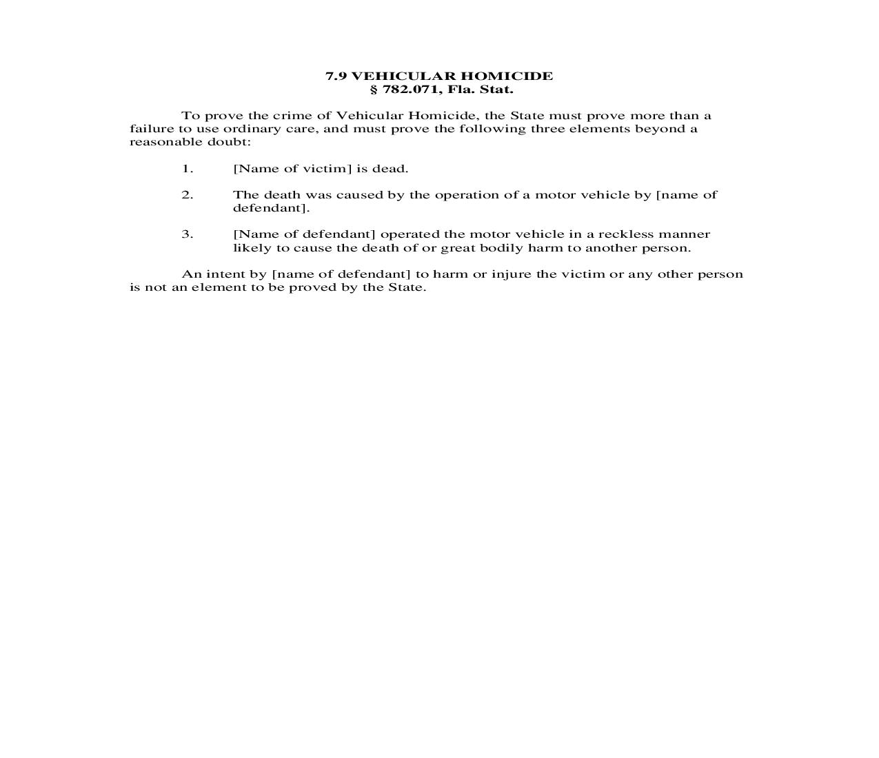 7.9. Vehicular Homicide | Pdf Doc Docx | Florida_JI