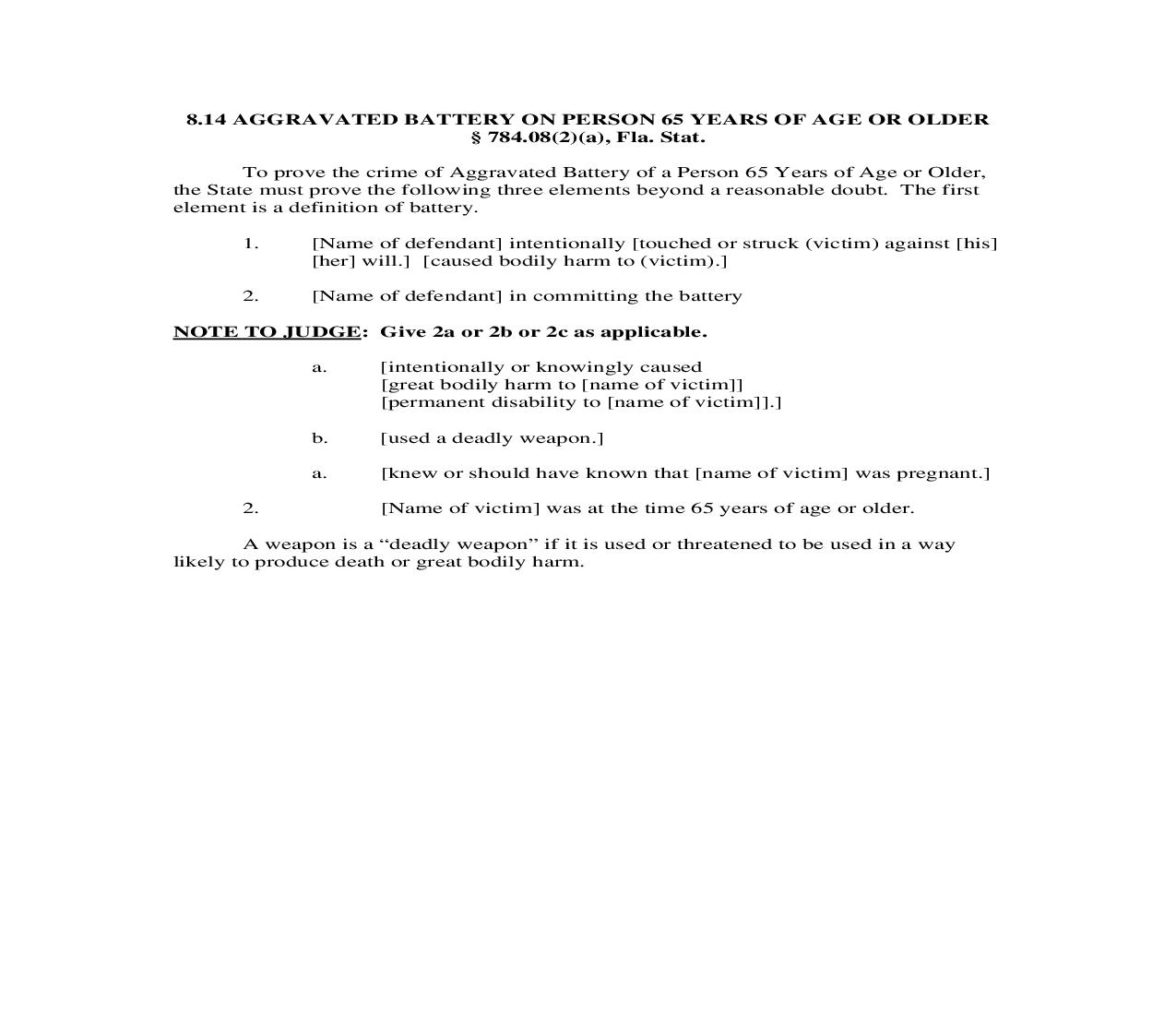 8.14. Aggravated Battery On Person 65 Years Of Age Or Older | Pdf Doc Docx | Florida_JI