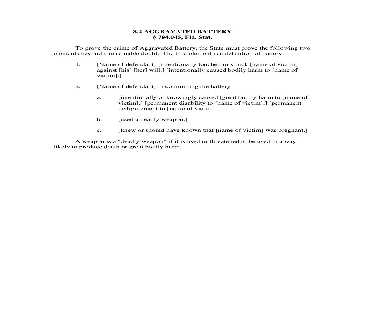 8.4. Aggravated Battery | Pdf Doc Docx | Florida_JI