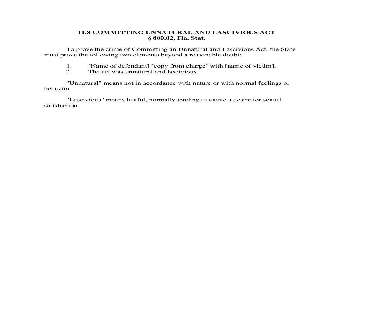 11.8. Committing Unnatural And Lascivious Act | Pdf Doc Docx | Florida_JI