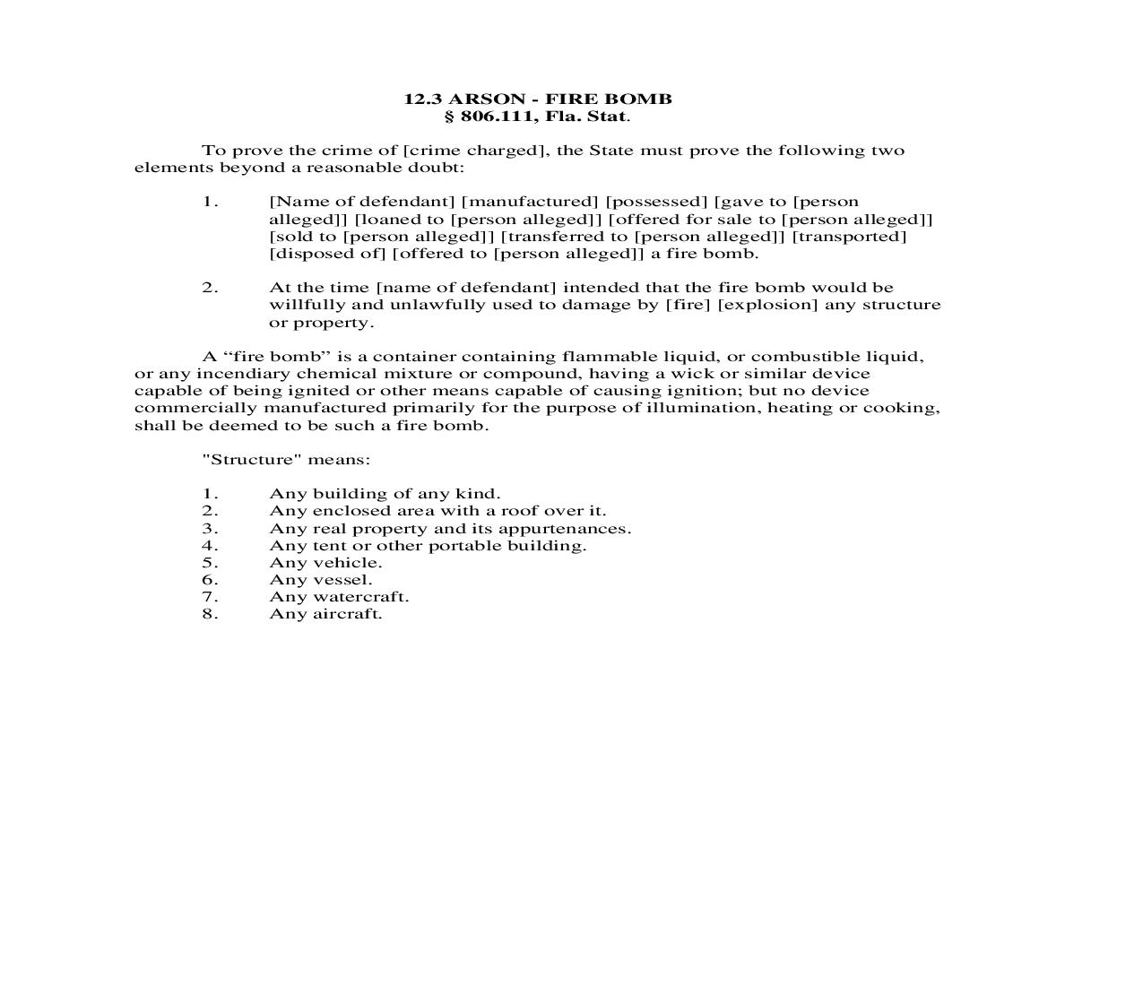 12.3. Arson-Fire Bomb | Pdf Doc Docx | Florida_JI