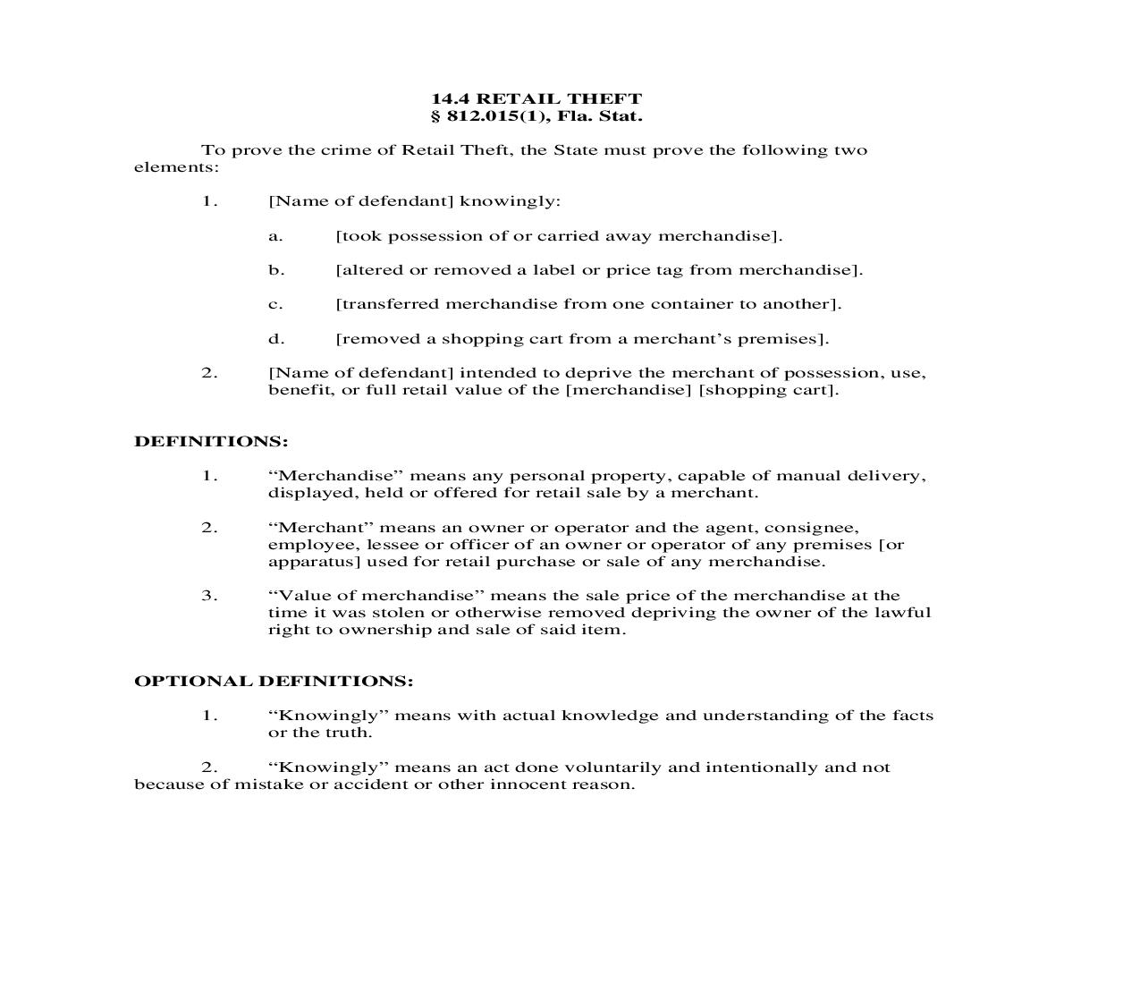 14.4. Retail Theft | Pdf Doc Docx | Florida_JI