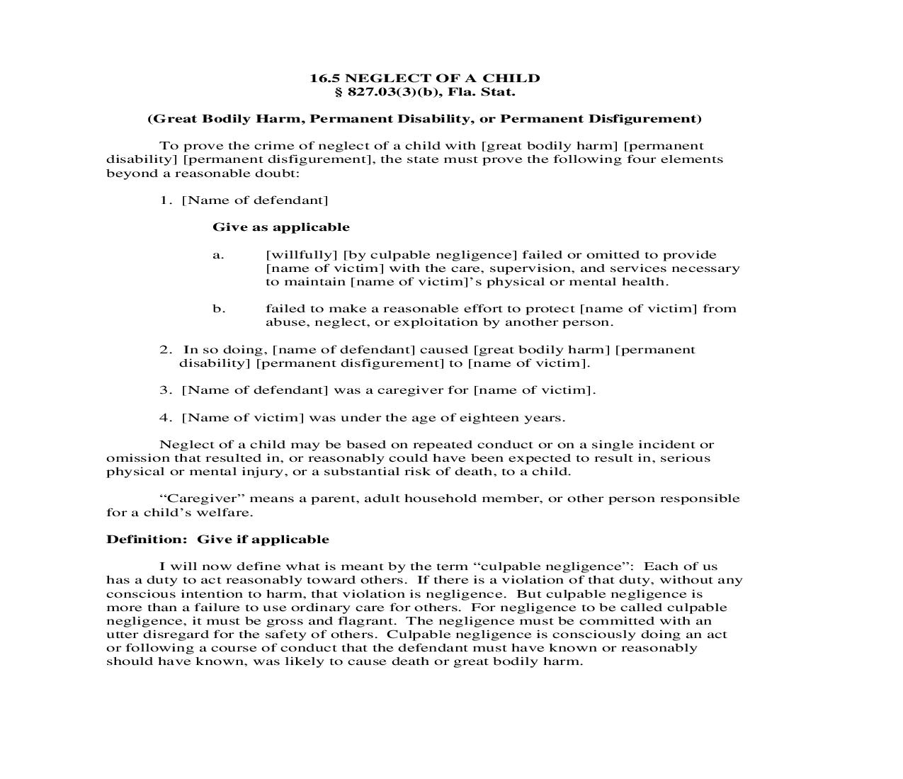 16.5. Neglect Of A Child | Pdf Doc Docx | Florida_JI