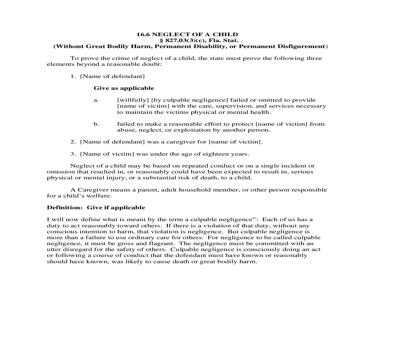 16.6. Neglect Of A Child | Pdf Doc Docx | Florida_JI