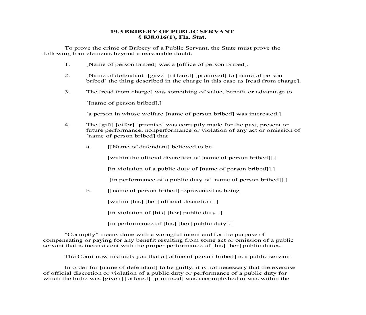 19.3. Bribery Of Public Servant | Pdf Doc Docx | Florida_JI