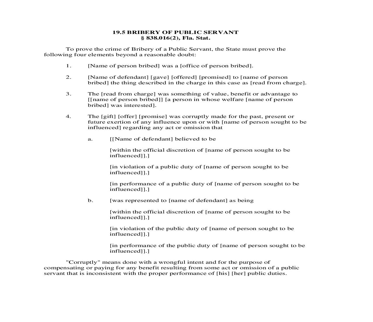 19.5. Bribery Of Public Servant | Pdf Doc Docx | Florida_JI