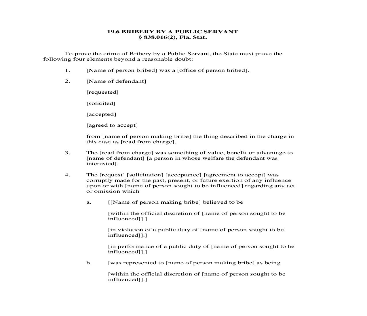 19.6. Bribery By A Public Servant | Pdf Doc Docx | Florida_JI