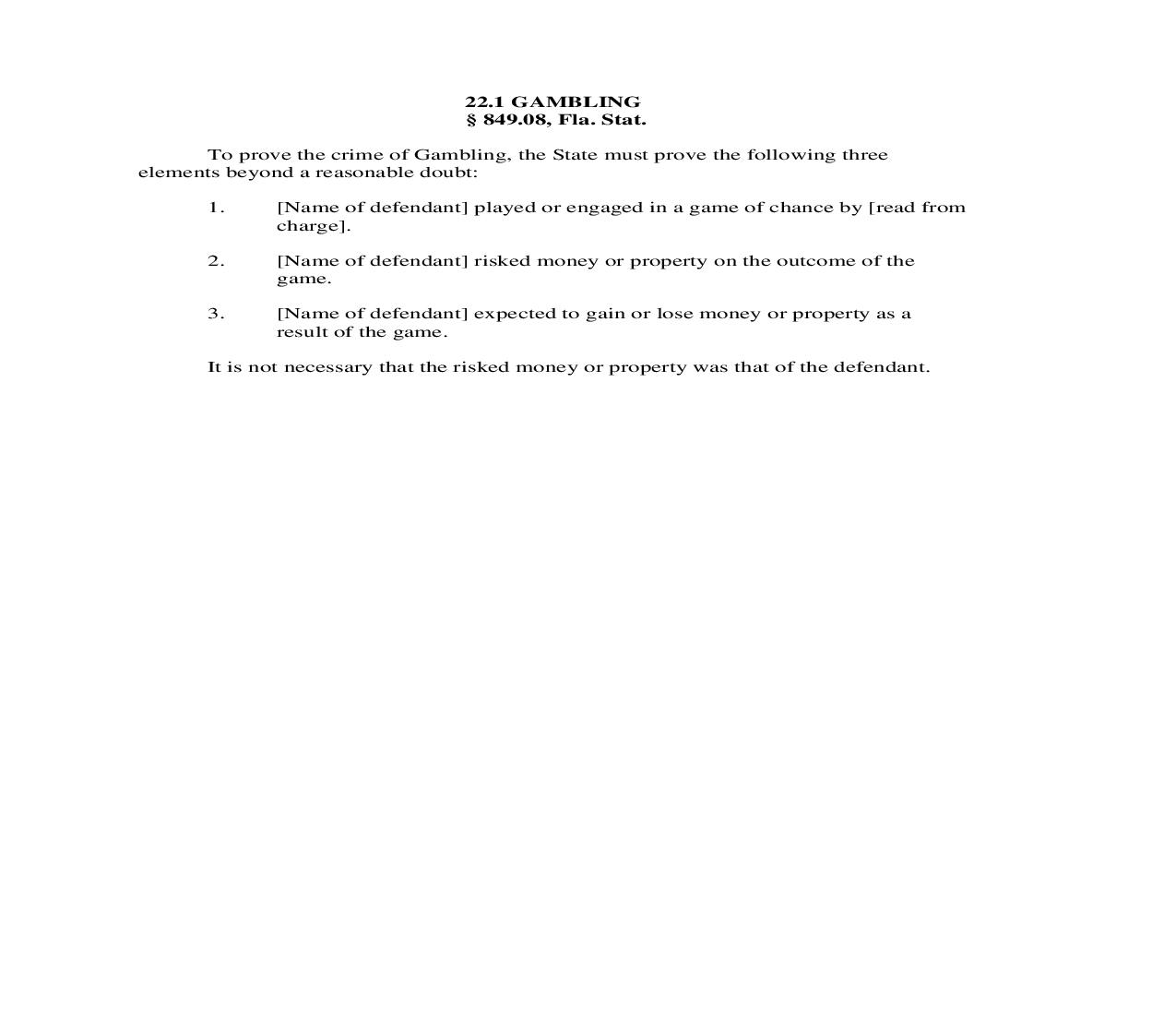 22.1. Gambling | Pdf Doc Docx | Florida_JI