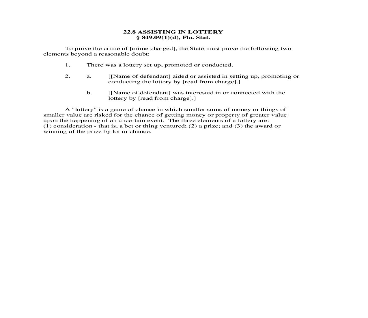 22.8. Assisting In lottery | Pdf Doc Docx | Florida_JI