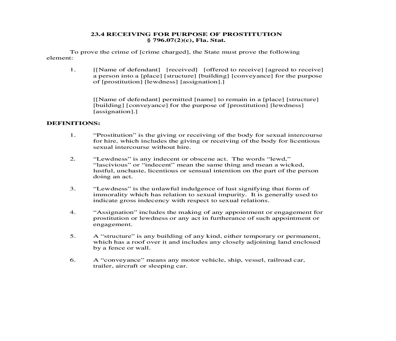 23.4. Receiving For Purpose Of Prostitution | Pdf Doc Docx | Florida_JI