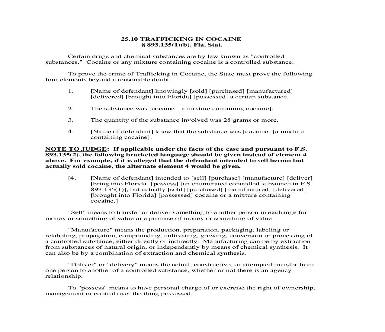 25.10. Trafficking In Cocaine | Pdf Doc Docx | Florida_JI