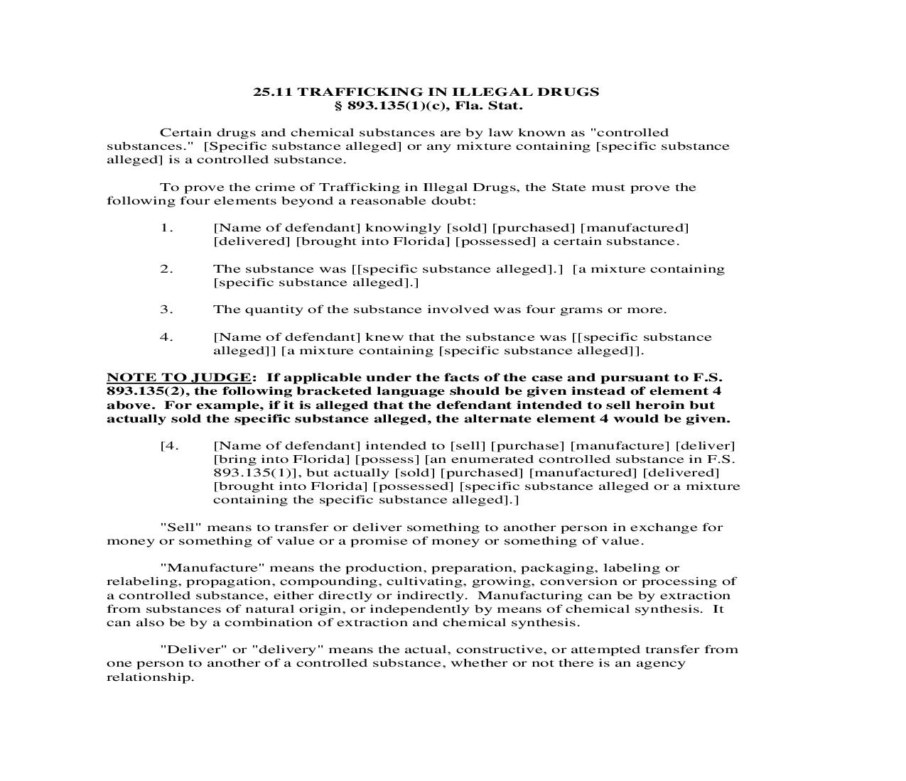 25.11. Trafficking In Illegal Drugs | Pdf Doc Docx | Florida_JI