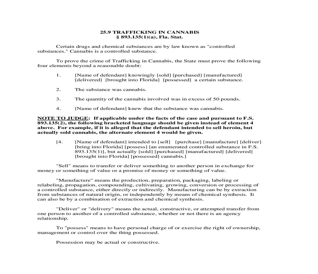 25.9. Trafficking In Cannabis | Pdf Doc Docx | Florida_JI