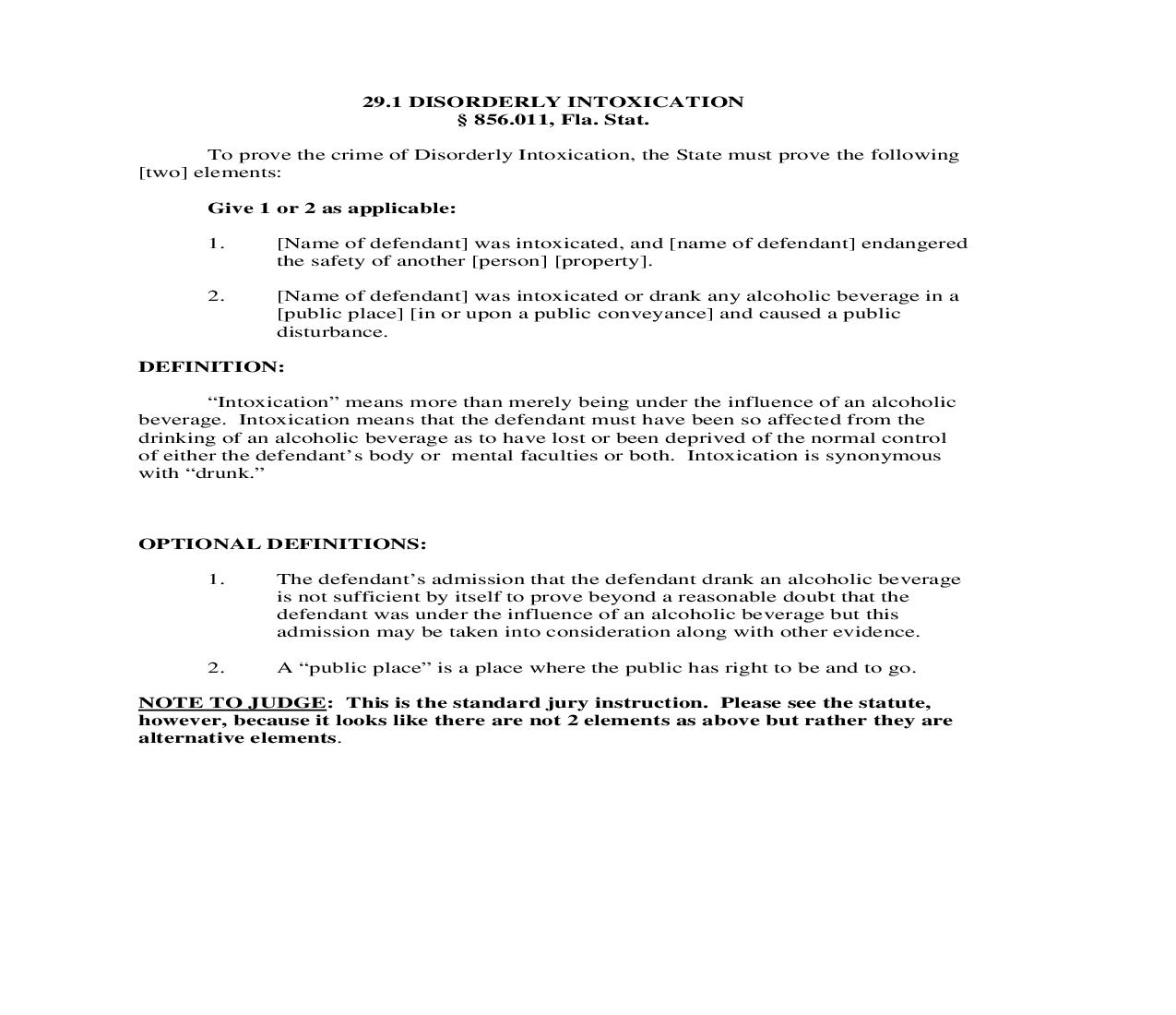 29.1. Disorderly Intoxication | Pdf Doc Docx | Florida_JI
