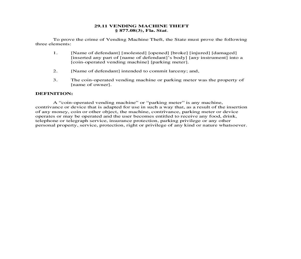 29.11. Vending Machine Theft | Pdf Doc Docx | Florida_JI