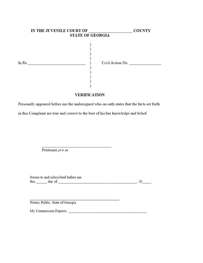 Verification (Emancipation Of Minor) | Pdf Fpdf Docx | Georgia