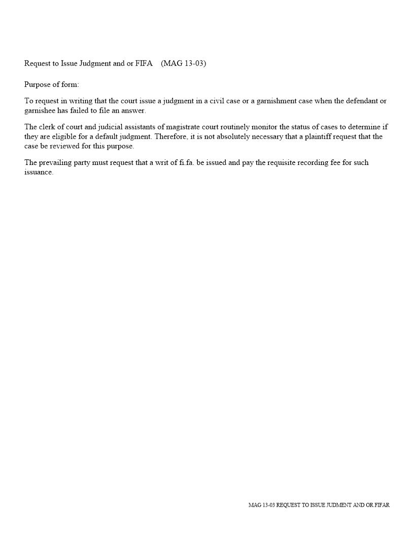 Motion To Issue Judgment And Or Writ Of FIFA | Pdf Fpdf Docx | Georgia