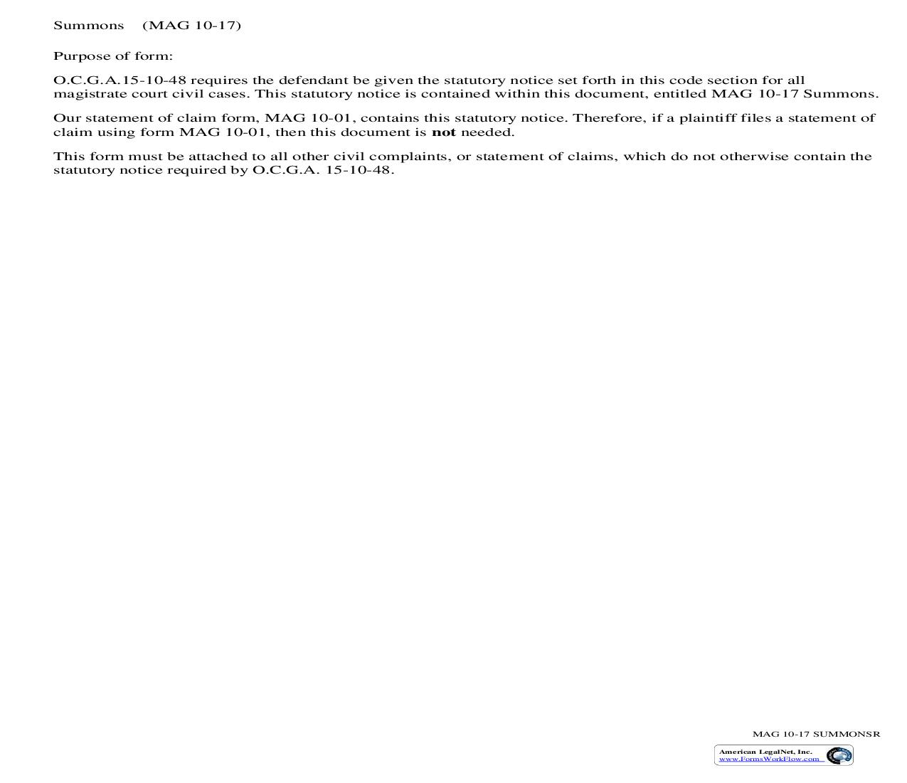 Notice And Summons | Pdf Fpdf Doc Docx | Georgia