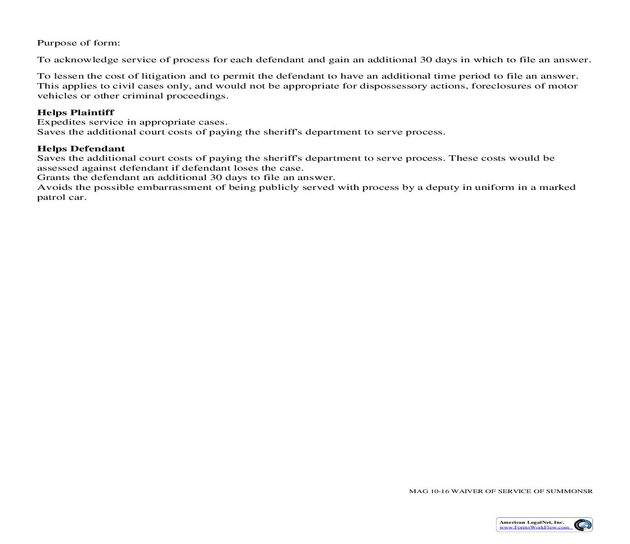 Waiver Of Service Of Summons And Acknowledgment That Answer To Complaint | Pdf Fpdf Doc Docx | Georgia