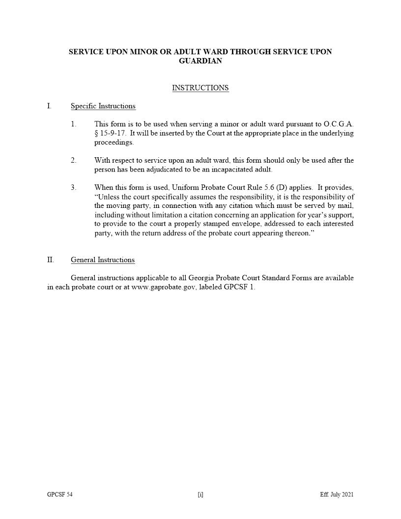 Certificate Of Mailing {GPCSF 54} | Pdf Fpdf Doc Docx | Georgia