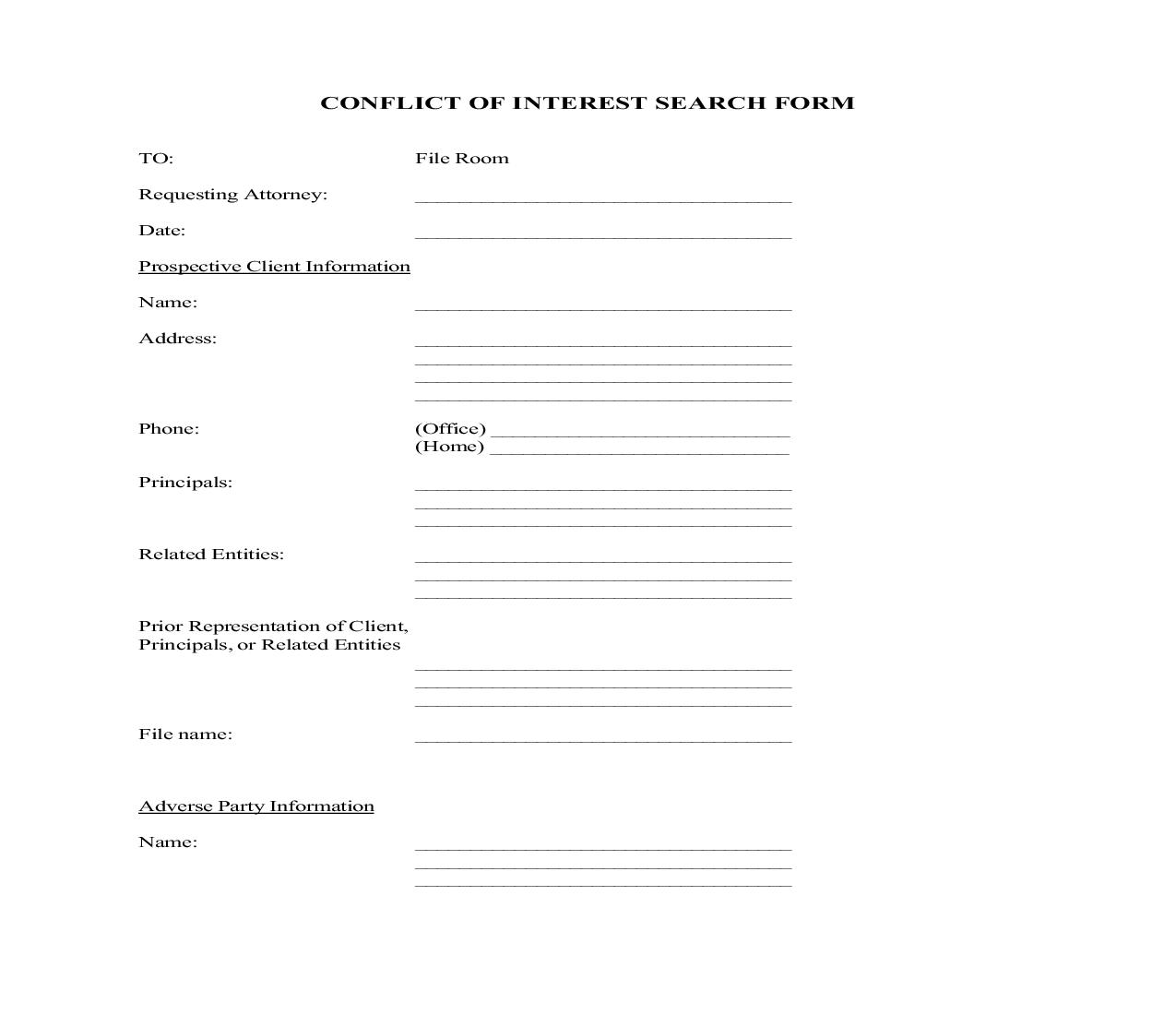 Conflict Of Interest Search Form | Pdf Fpdf Doc Docx | Georgia
