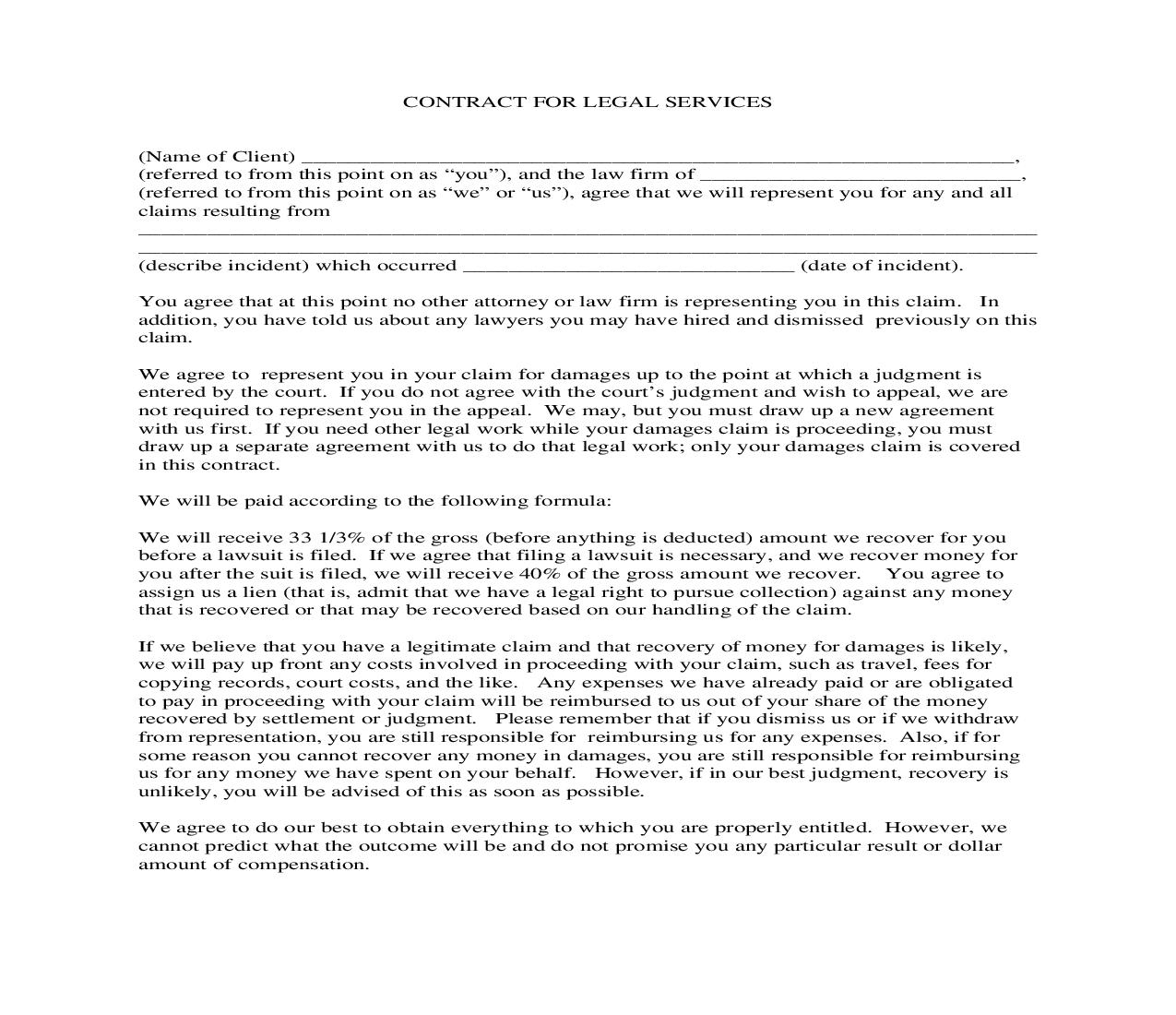 Contract For Legal Services | Pdf Fpdf Doc Docx | Georgia