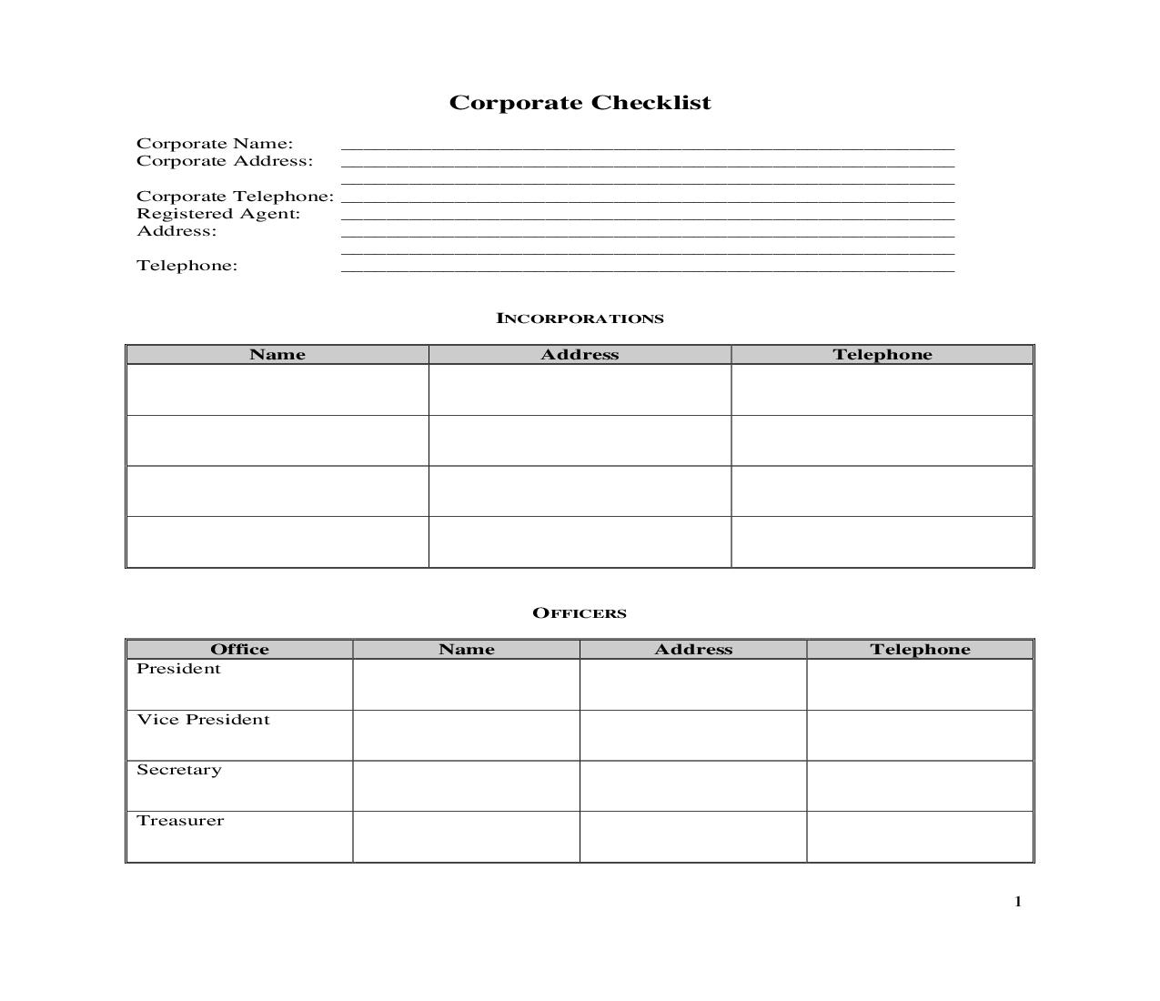 Corporate Checklist | Pdf Fpdf Doc Docx | Georgia