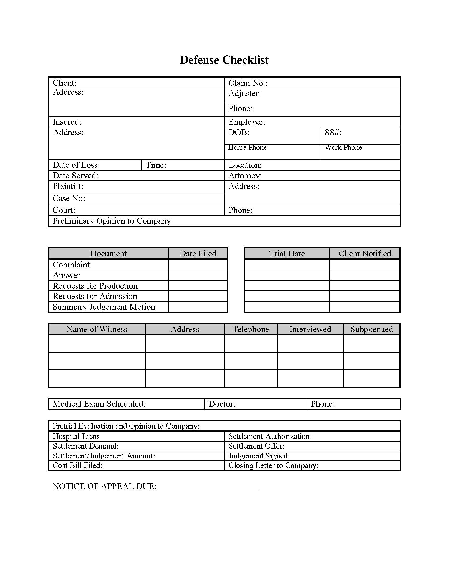 Defense Checklist | Pdf Fpdf Doc Docx | Georgia