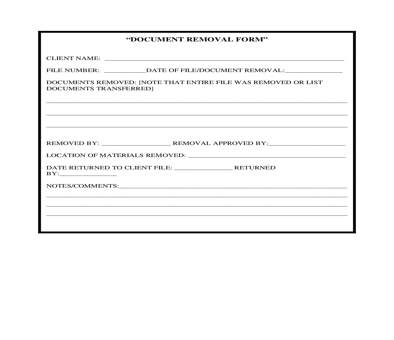 Document Removal Form | Pdf Fpdf Doc Docx | Georgia