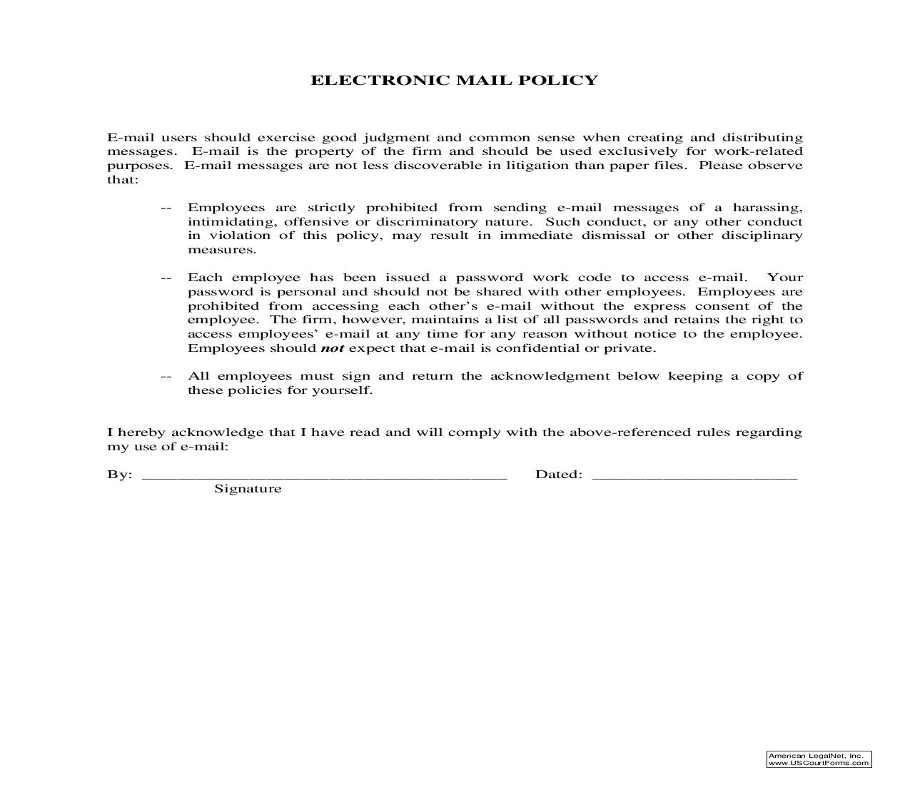 Electronic Mail Policy | Pdf Fpdf Doc Docx | Georgia