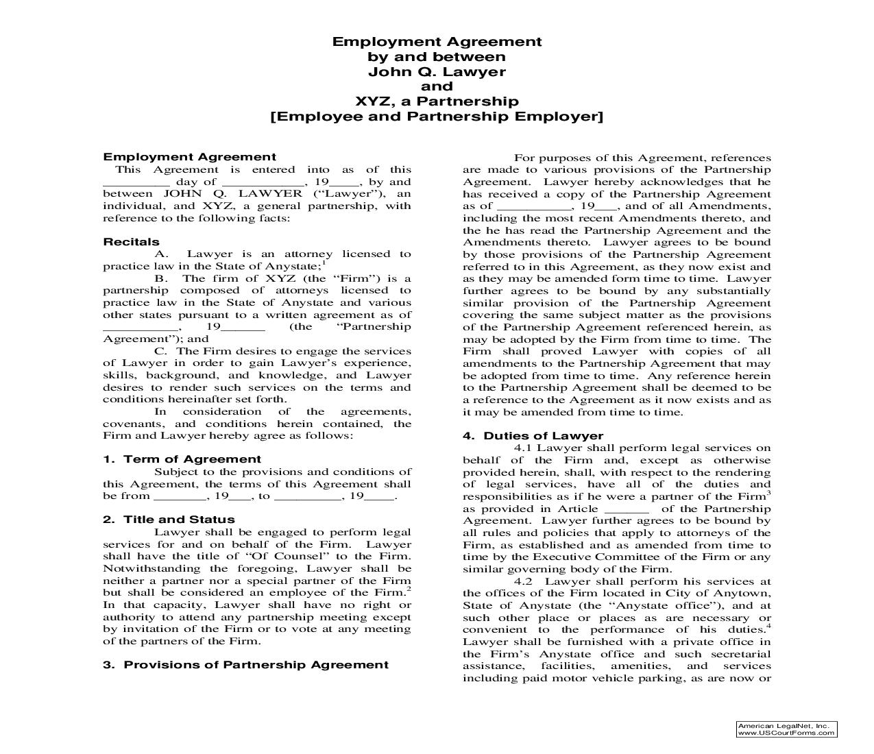 Employment Agreement | Pdf Fpdf Doc Docx | Georgia