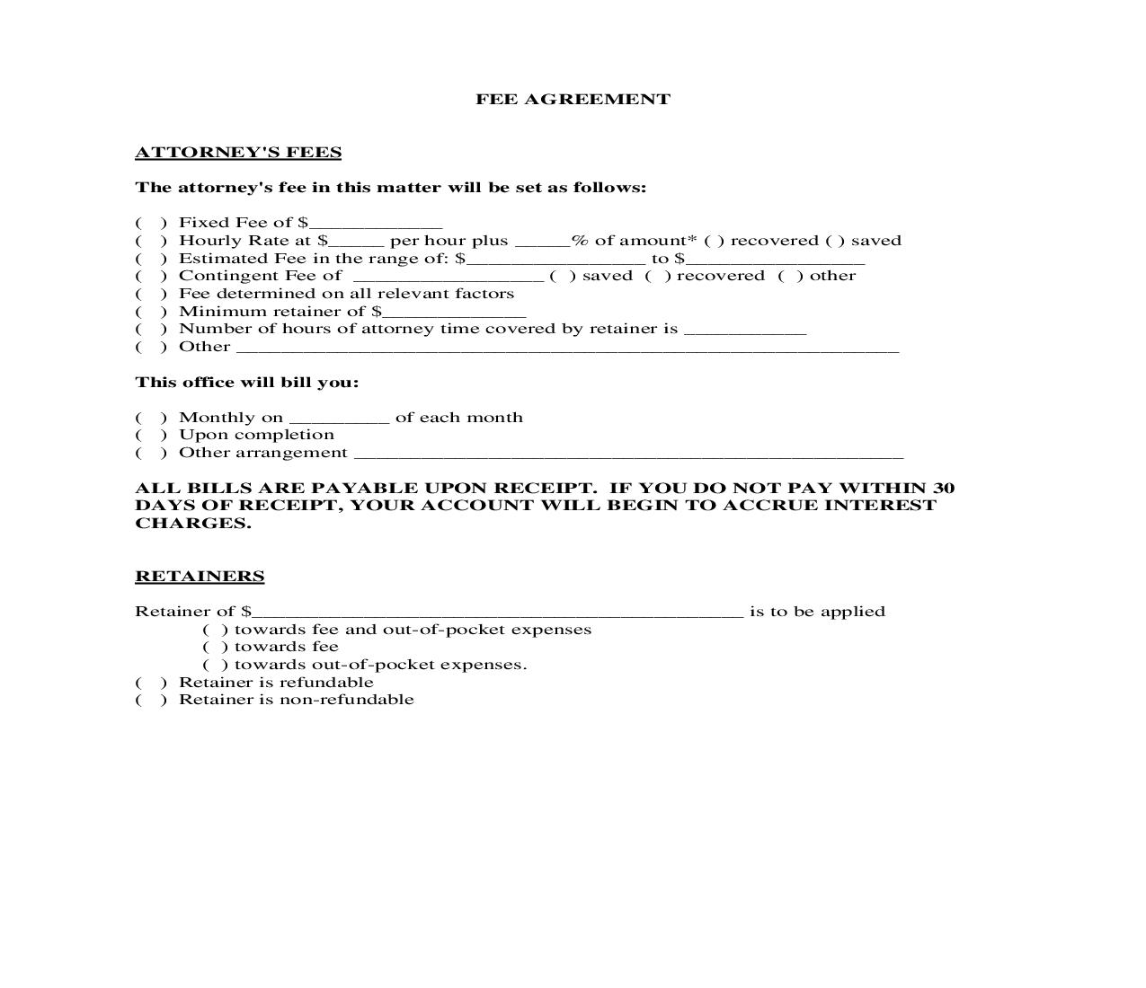 Fee Agreement | Pdf Fpdf Doc Docx | Georgia