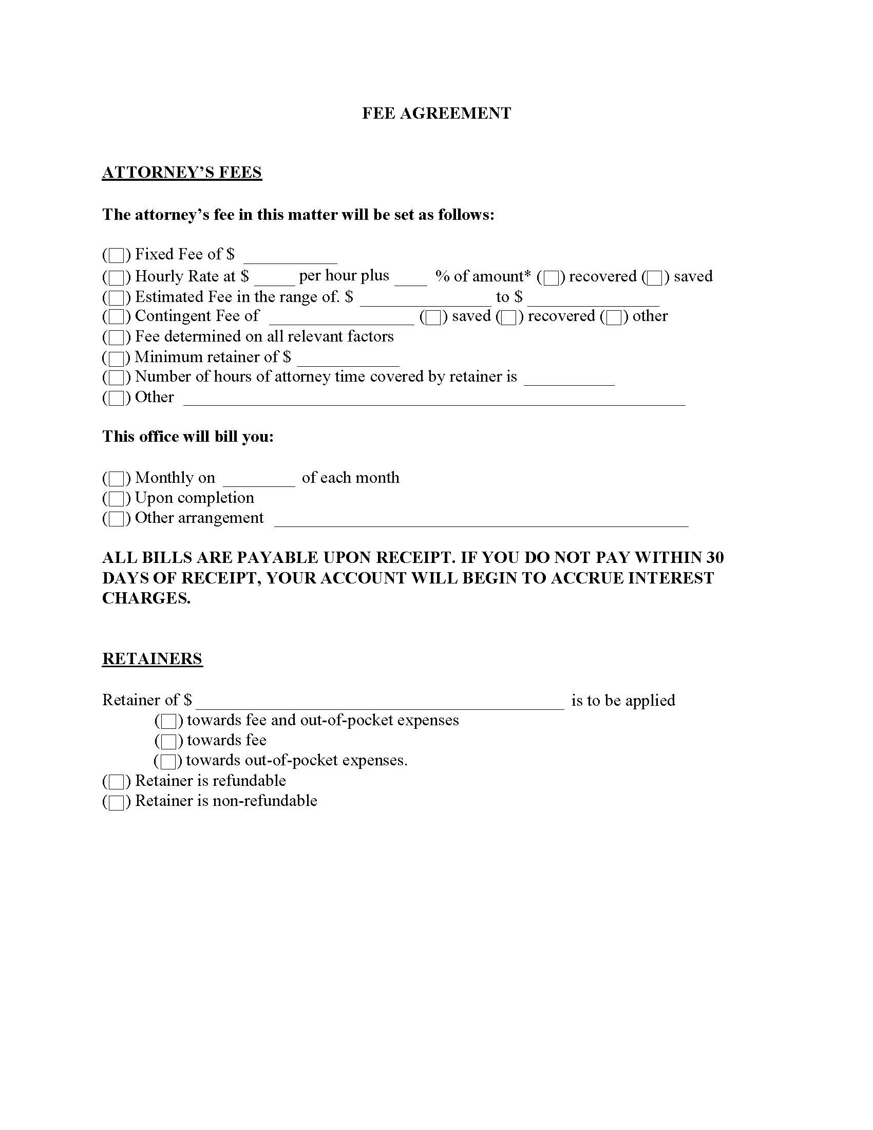 Fee Agreement | Pdf Fpdf Doc Docx | Georgia