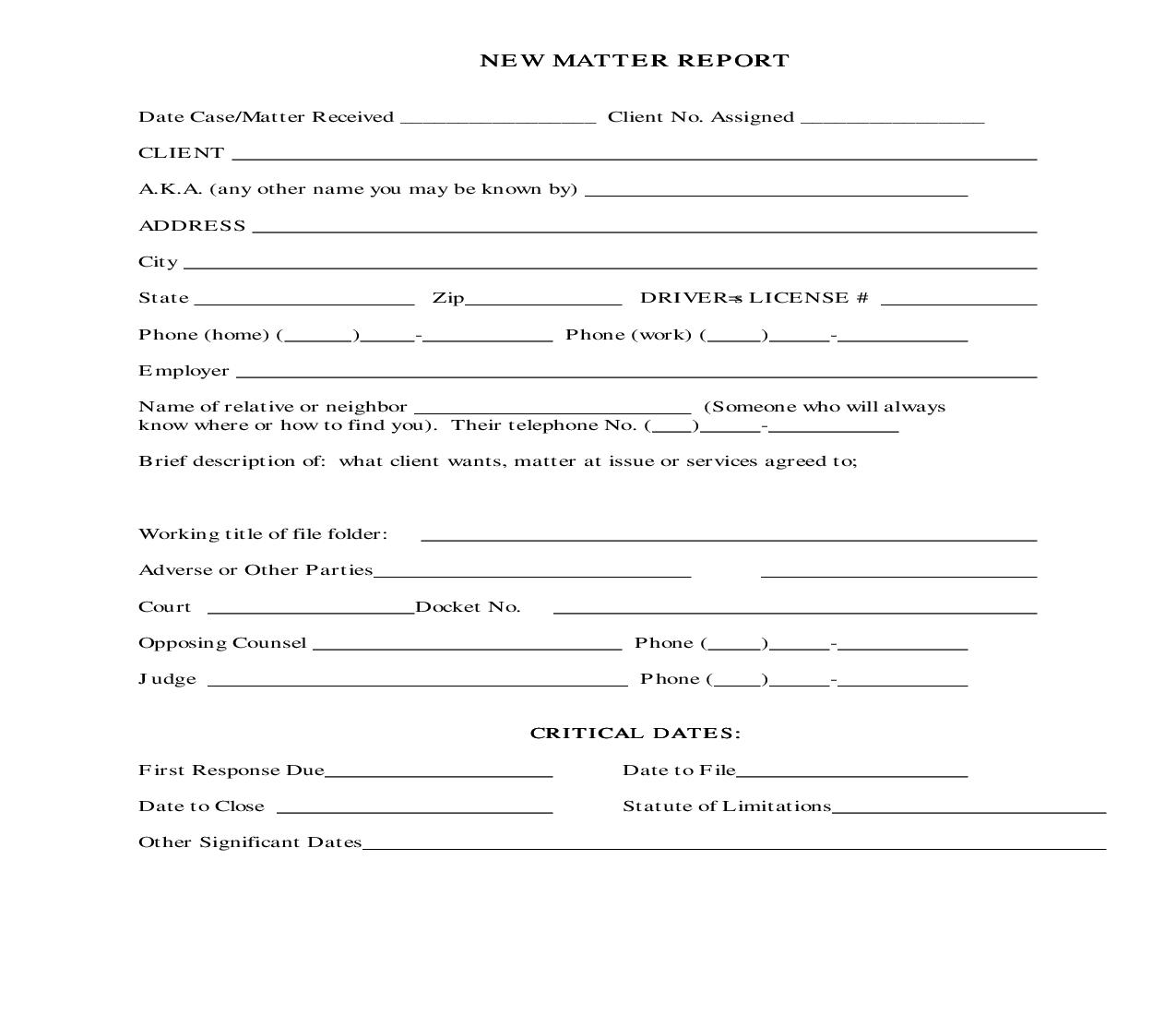 New Matter Report | Pdf Fpdf Doc Docx | Georgia