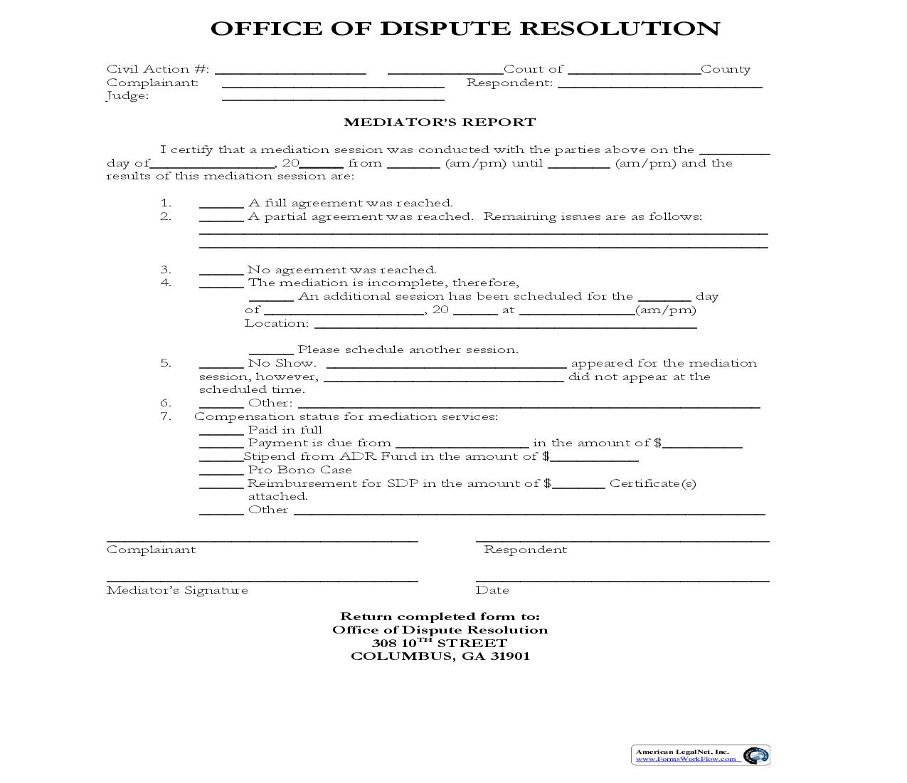 Mediators Report |  | Georgia