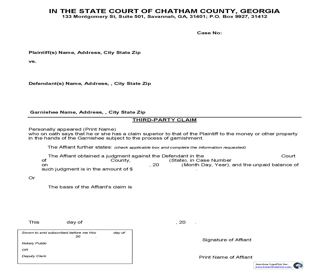 Third-Party Claim | Pdf Fpdf Doc Docx | Georgia