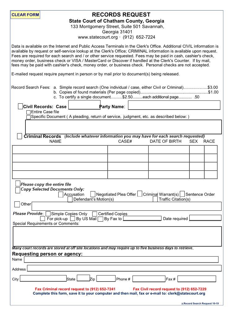 Records Request | Pdf Fpdf Doc Docx | Georgia