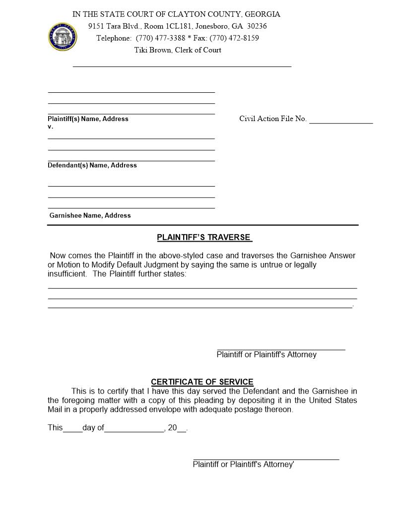 Plaintiffs Traverse | Pdf Fpdf Doc Docx | Georgia